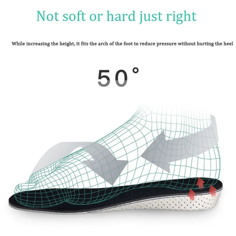 1Pair EVA Shock Absorbing Height Increase Insoles Casual Sports Shoes Insole for Feet Shoe Pads 2.3/3.3/4.3cm Growing Shoe Sole