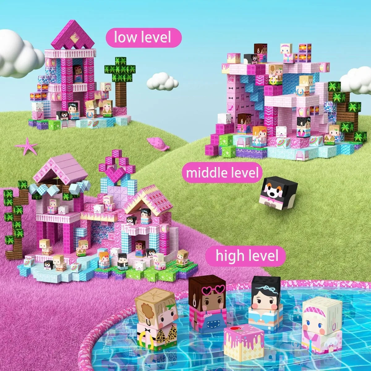 Magnetic Building Blocks Mine World Castle & Villa STEM Construction Set