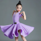 Children's Latin Dance Dress Girls' Dance Dress Girls' Long Sleeve Split Latin Dance Dress Performance Clothing Two Piece Set