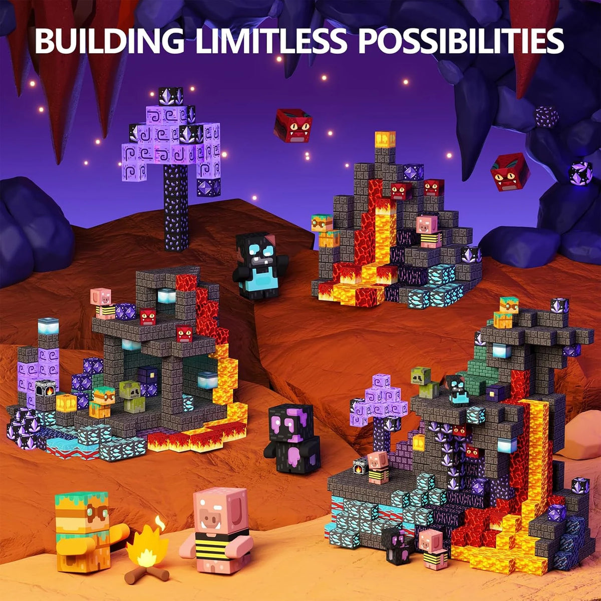 Magnetic Building Blocks Mine World STEM Construction Toy Set