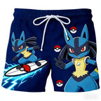 Pokemon Anime Beach Shorts for Men – 3D Printed Summer Trunks
