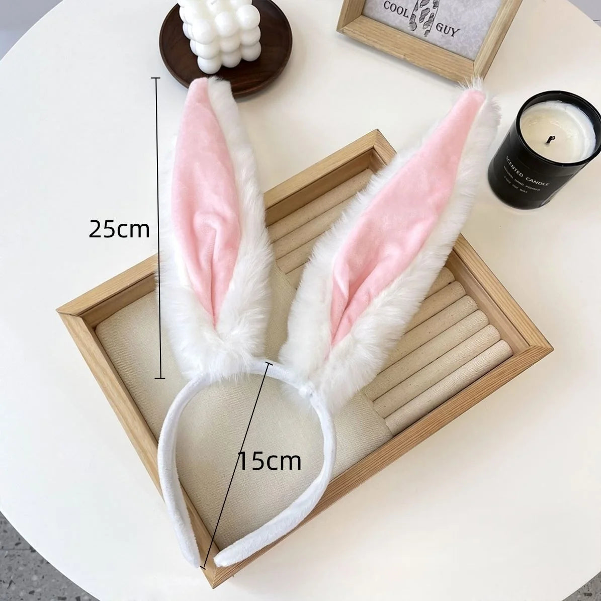 Plush Bunny Ears Cosplay Headband for Women & Girls