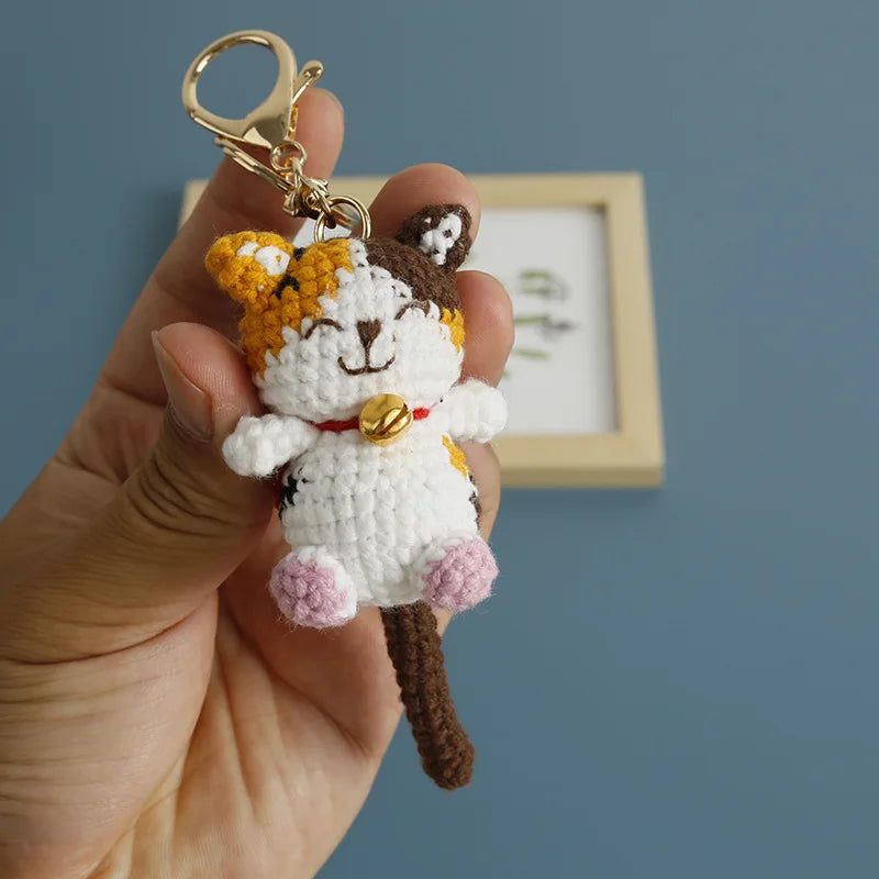 Exquisite Kitten Crochet Keychain Cute Cat Bag Charm