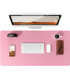 Large Mouse Pad,Office Desk Mat, Leather Desk Pad Protector, Non-Slip PU Leather Desk Blotter, Laptop Desk Pad