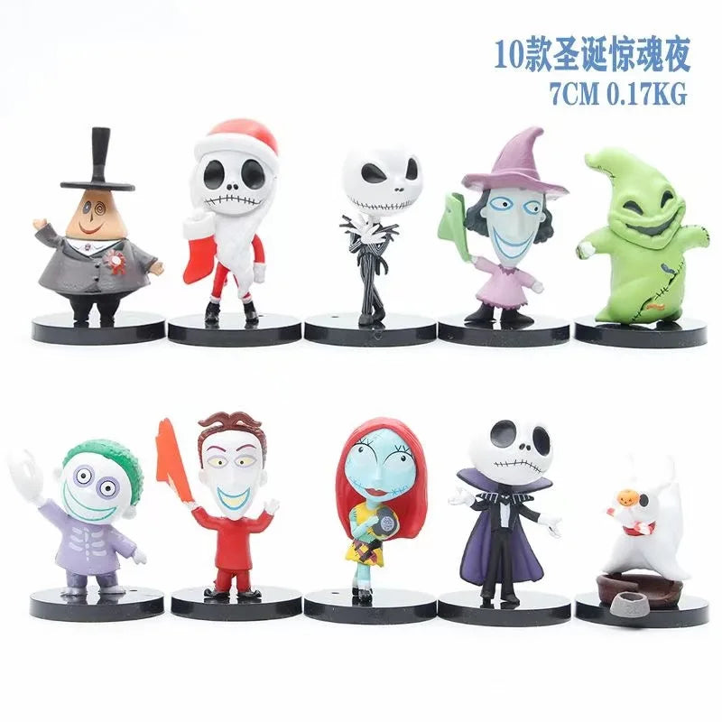 Nightmare Before Christmas Jack Skellington Pvc Action Figure Collection Model Bobble Head Dolls Toy For Children