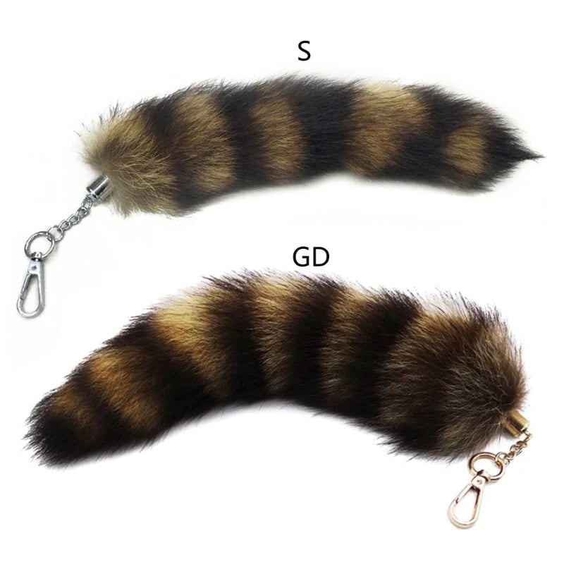 25cm Fox Tail Keychain Plush Bag & Car Charm