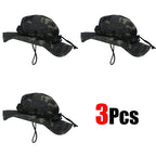 1pc/3pcs Camo Boonie Hat Sunscreen Breathable Bucket Hat Men's Outdoor Hiking Hunting Fishing Windproof Fisherman's Hat