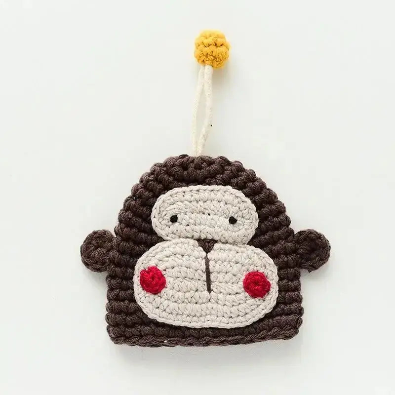 Cartoon Dog Key Case Handwoven Key Organizer Pouch