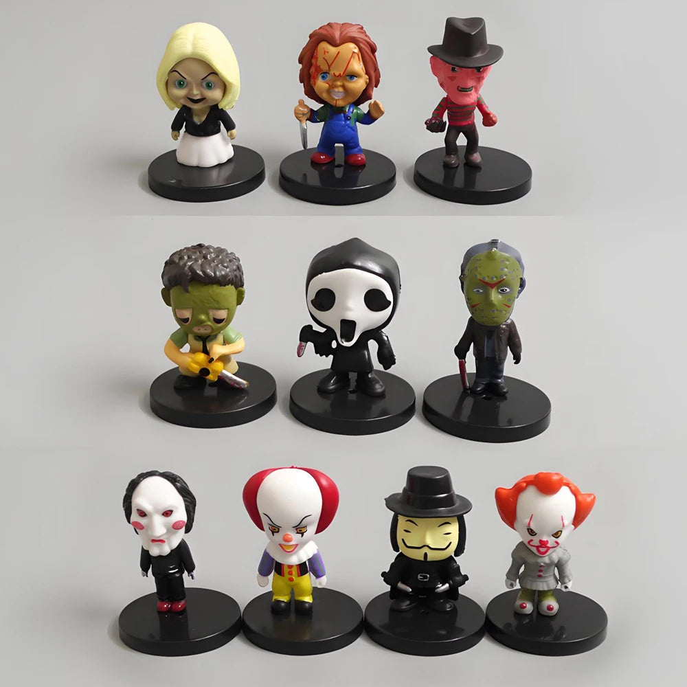 HOT 10pcs Anime Horror Film Series Action Figure Model Halloween Doll Gift
