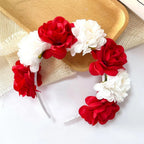 Artificial Floral Headband Flower Crown For Women Girls Bohemian Wedding Party Hair Accessories Boho Festival Photography Props