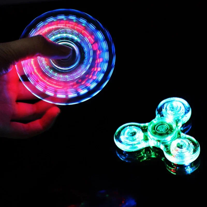 LED Glow Fidget Spinner Stress Relief Finger Toy for Kids Adults