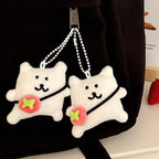 Cute Cartoon Puppy Plush Keychain Bag Charm