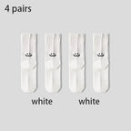 4 Pairs Men's Cotton Work Socks Long Running Breathable Ankle Crew Socks Casual Socks for Men Cycling Socks