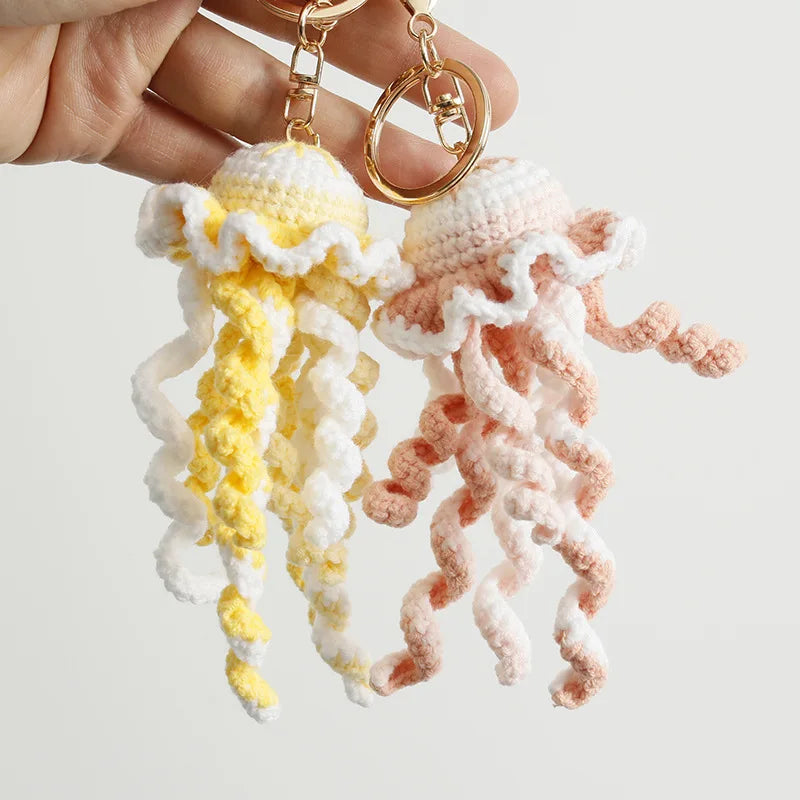 Funny Shrimp Crochet Keychain Cute Ocean Bag Charm