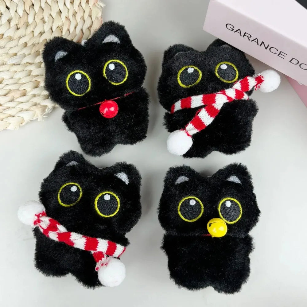 Assorted Black Cat Plush Keychain Cute Bag Charm