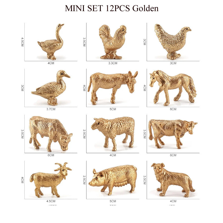 Mini Farm & Wildlife Animal Figurine Set