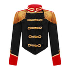 Girls Boys Halloween Nutcrackers Costume Set Drum Trumpet Team Tassel Jacket Coat Hat for Drummer Performance Circus Ringmaster
