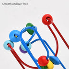 Colorful Wooden Bead Maze Roller Coaster Educational Toy for Toddlers