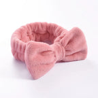 Coral Fleece Bow Spa Makeup Headband for Women