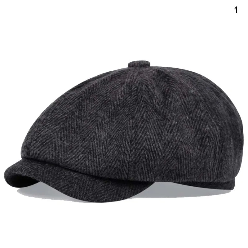 Retro Newsboy Octagonal Beret Cap for Classic Casual Style