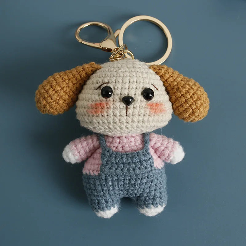 Cute Crochet Animal Doll Keychain Sheep Puppy Bag Charm