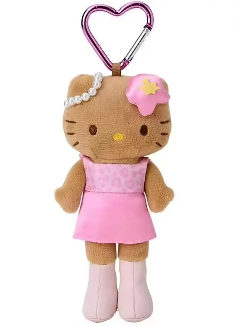 New Product In Stock Japanese Love Button Kt Cat Plush Toy Doll Pendant Cute Bow  Heart Plush Bag Pendant Surprise Gift