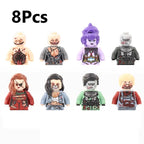Novel Horrible Movie Halloween Pumpkin Witch Nun Vampire Zombies Building Blocks Mini Action Figure Toys