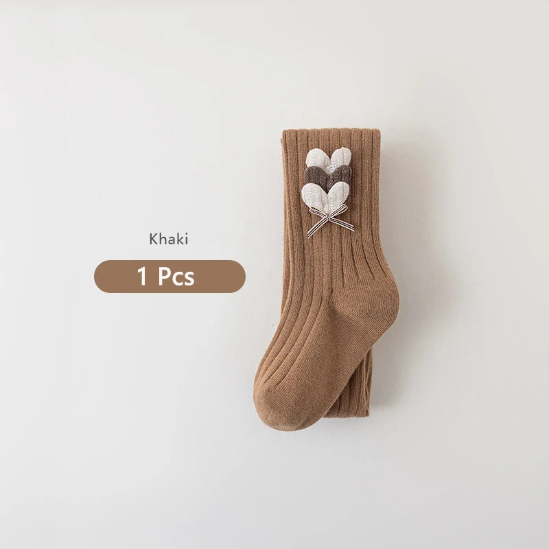 Autumn Winter Girls Pantyhose Solid Color Kids Ballet Dance Tights For Kids Stocking Velvet Heart Grils Leggings