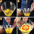 Stainless Steel Semi Automatic Egg Beater – Manual Push Whisk Mixer