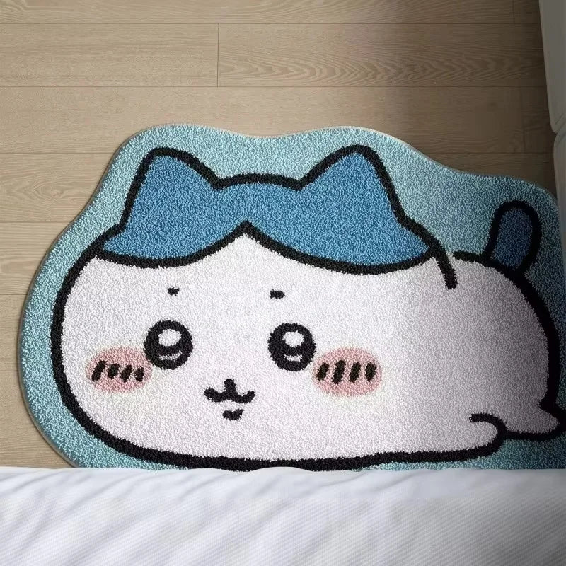 Cartoon Rug Kawaii Anime Hachiware Usagi Plush Floor Mat Bathroom Non-Slip Carpet Car Cushion Soft Living Room Cute Decor Gift