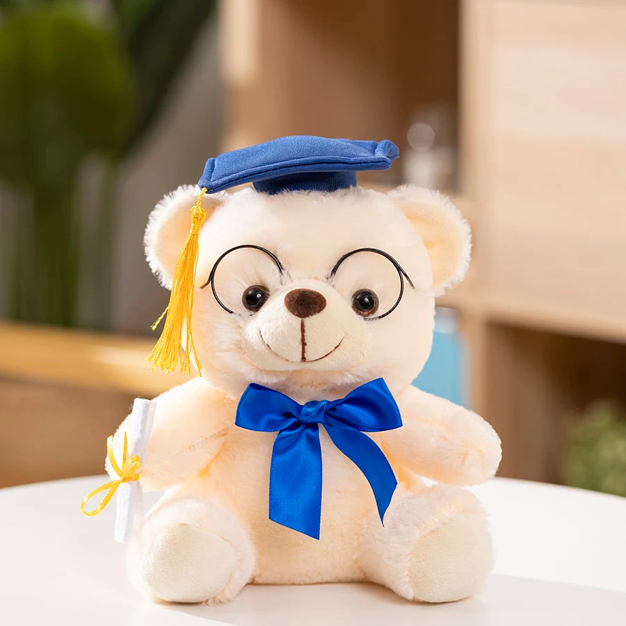 Graduation Bear Plush Toy Cute Teddy Bear Soft Doll Boys Girls Students Graduation Gift