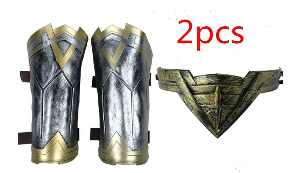 Super Princess Diana Cosplay Costume for Women Headdress Armband Gauntlet Tiara Wrist Lasso of Truth Accessory Props Halloween