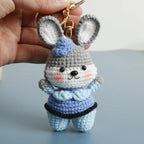 Cute Mushroom Rabbit Crochet Keychain Bunny Bag Charm