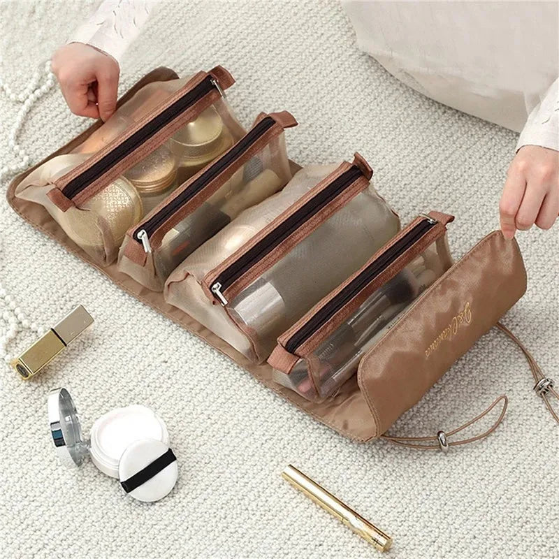 4-in-1 Detachable Large Capacity Travel Makeup Organizer