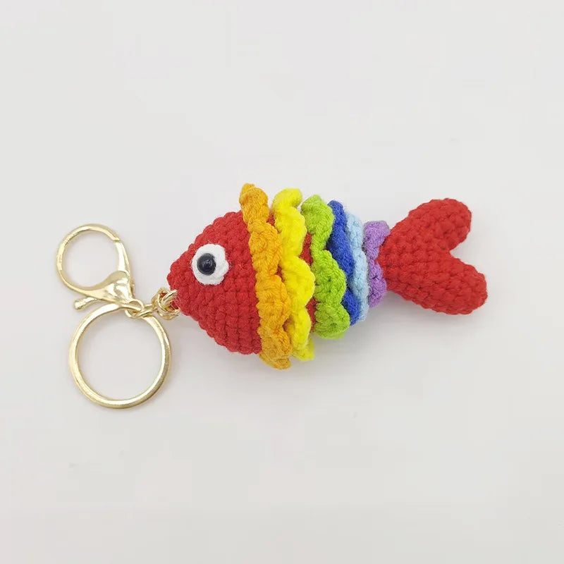 Ocean Animal Crochet Keychain Tropical Fish Bag Charm