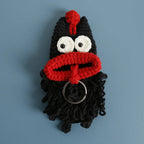 Funny Fruit Sausage Mouth Crochet Keychain Key Holder