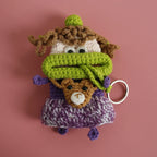 Funny Crochet Sausage Mouth Keychain Key Holder Pouch