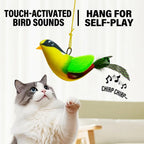 Interactive Wall Hanging Bird Cat Toy with Catnip for Indoor Play