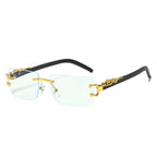 Fashion Rimless Rectangle UV400 Sunglasses for Women & Men