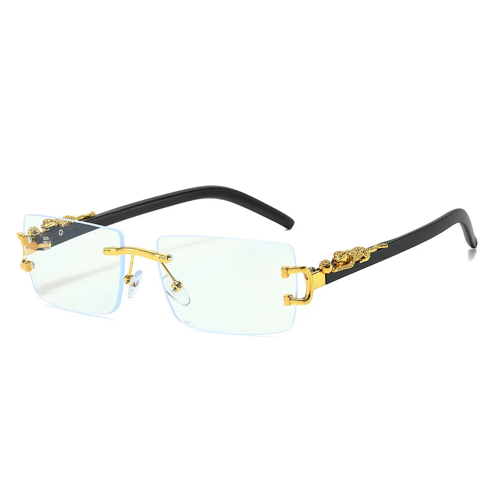 Fashion Rimless Rectangle UV400 Sunglasses for Women & Men