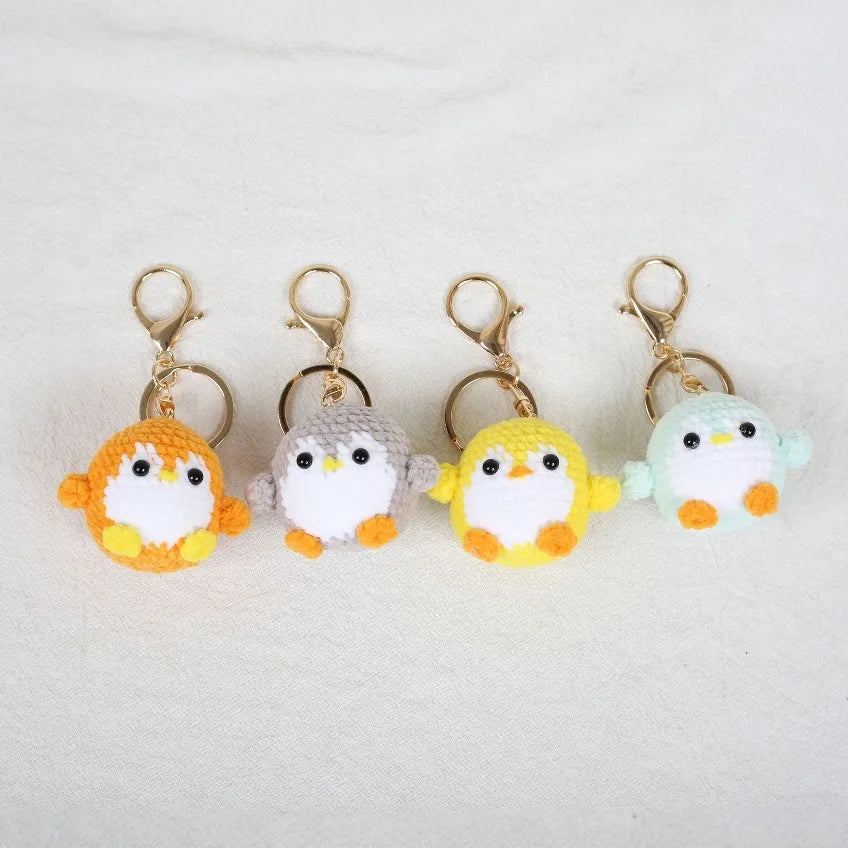 Mini Penguin Crochet Keychain Cute Animal Bag Charm