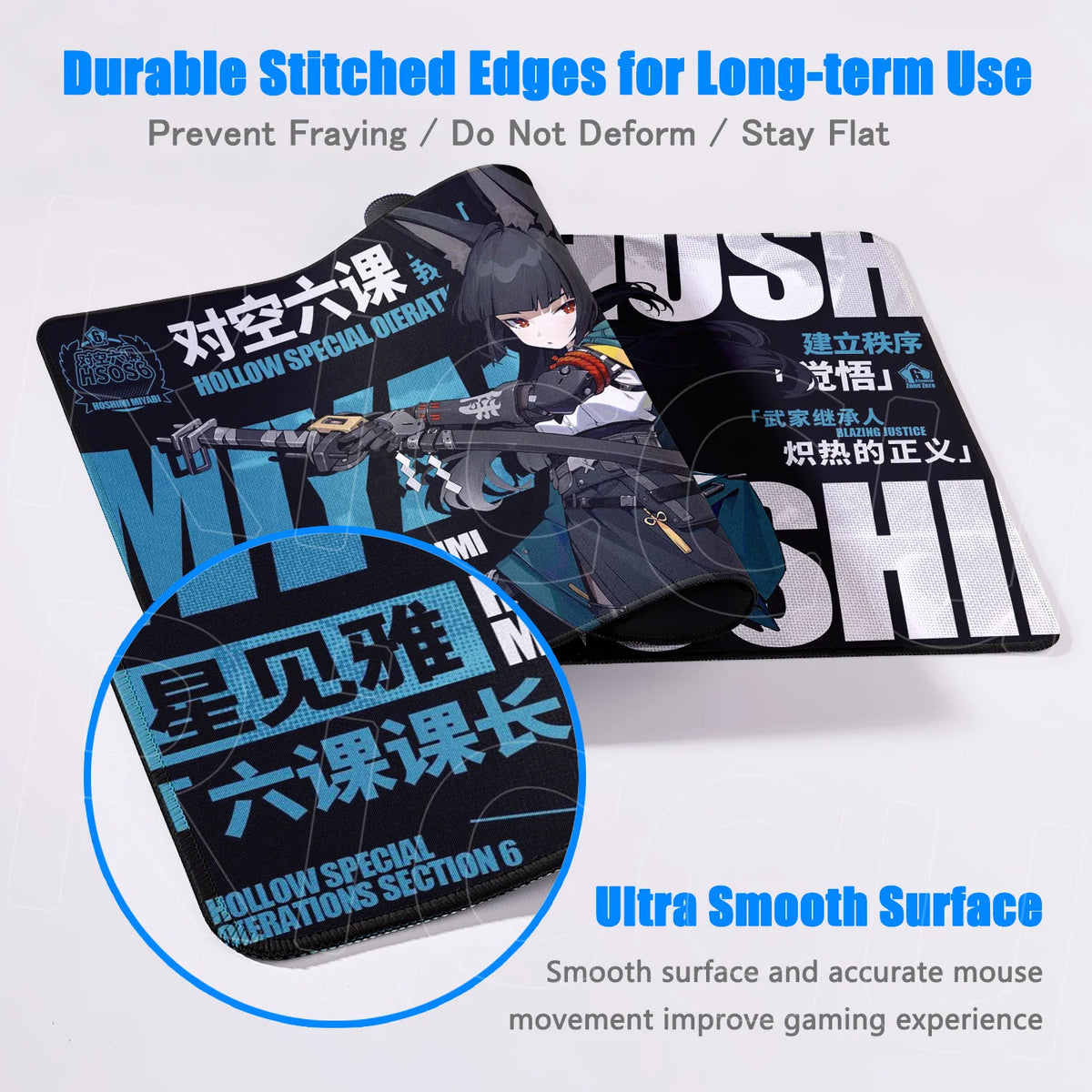 Hot Game Zenless Zone Zero New Mousepad 900x400mm Laptop Non-slip Keyboard Desk Pad XXL Anime Girl Hoshimi Miyabi Rubber Playmat