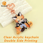 Custom Keychain Cartoon Acrylic Key Chain Photo Customized Anime Charms Hologram Clear Personalized Designer Car Keychains