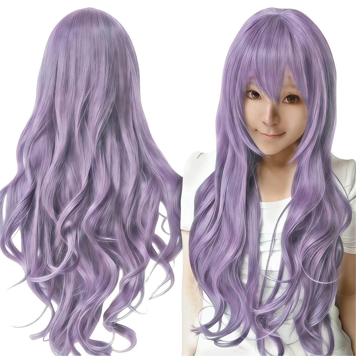 Synthetic Hair Pure White Lolita Long Cosplay Wig Curly Griffith Anime Wigs Halloween Inuyasha Costume Wig for Girl