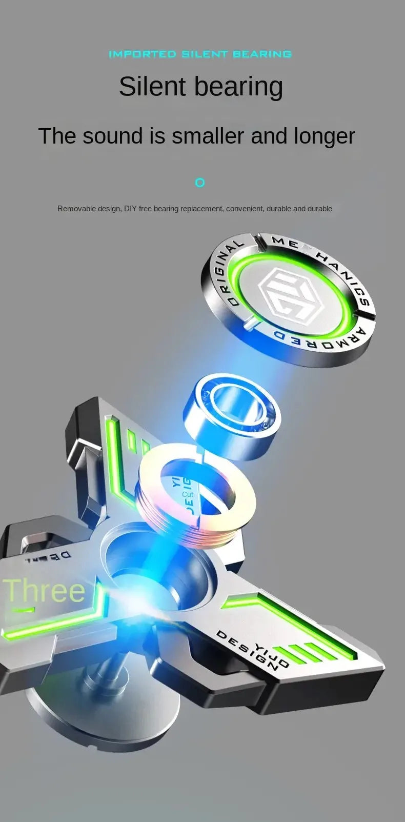 Glow Metal EDC Fidget Spinner Stress Relief Hand Toy
