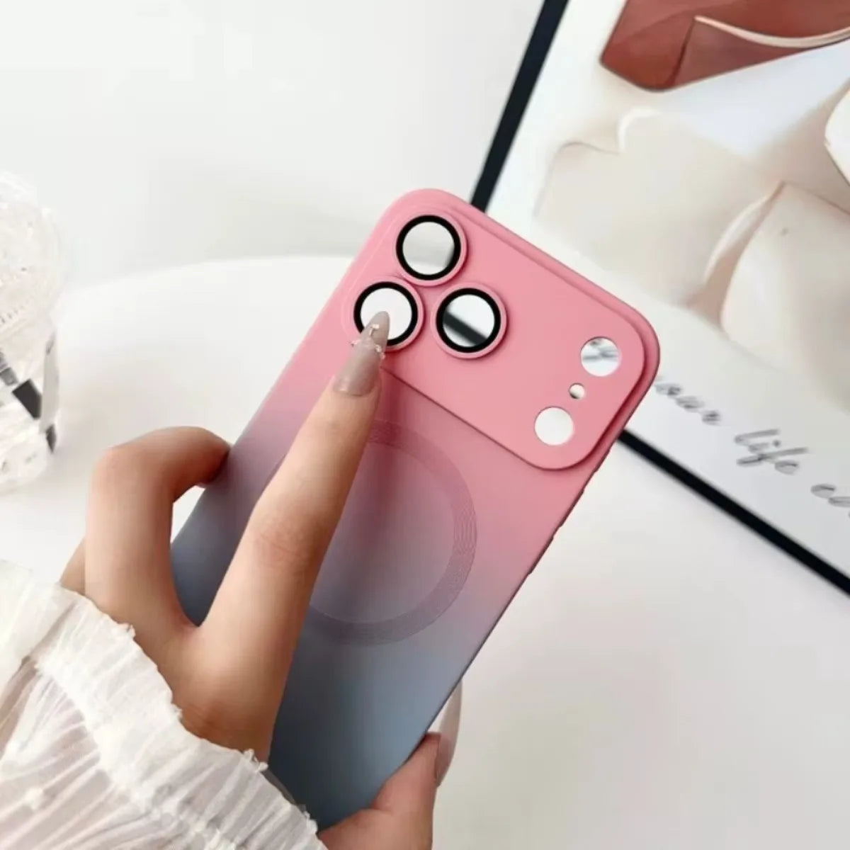 Silicone Soft Phone Case Slim Protective For Apple iPhone 18 17 Air 16 Pro Max 15 14 Plus 13 12 11 for Magnetic Gradient Cover