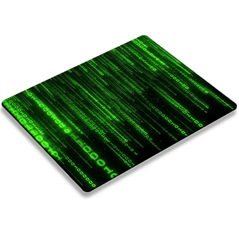 Mause Pad Gamer Rug Matrix Binary Code Mouse Pads Deskmat Desktop Table Mat Pc Gaming Computer Desk Protector Kawaii Accessories