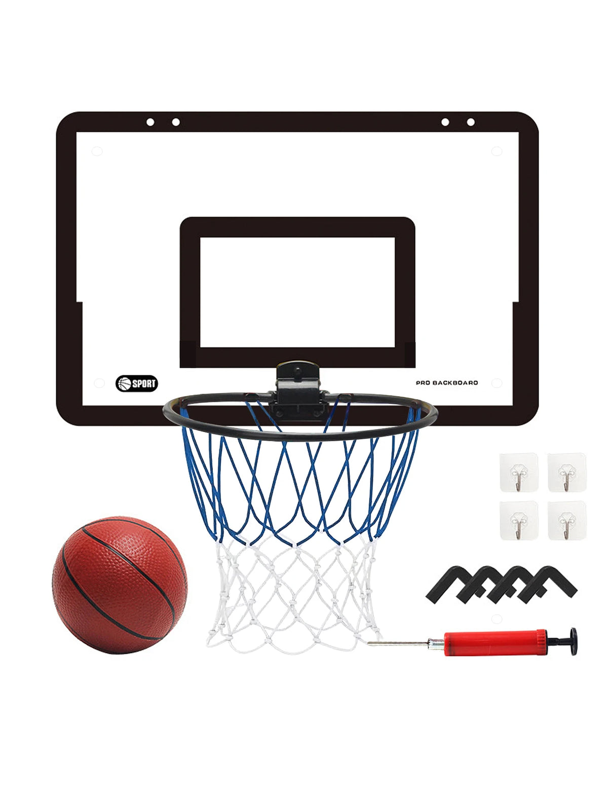 Wall Mounted Foldable Kids Basketball Hoop Set with Ball