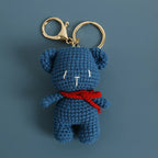 Cute Bear Couple Crochet Keychain Matching Animal Charm