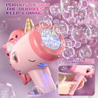 Unicorn Bubble Blower Automatic Bubble Machine Fantasy LED Lights Outdoor Bubble Toy for 3 year+ old Included Bubble Solution